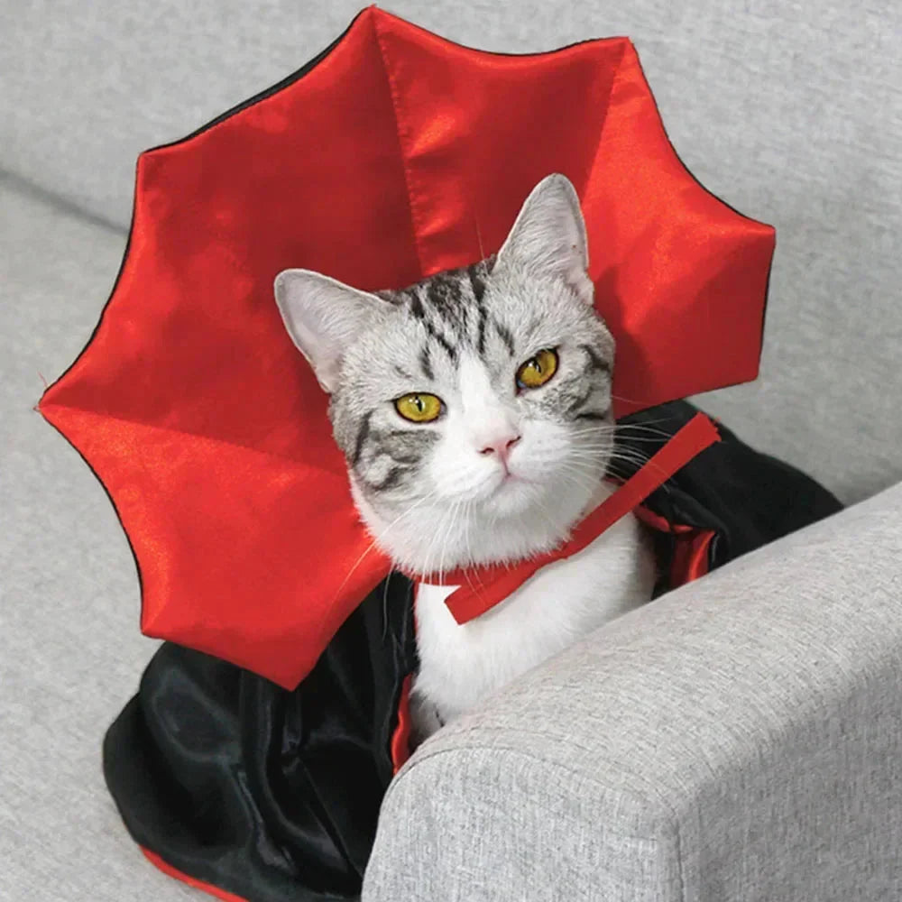 Pet Vampire Cape Halloween Costume for Cats & Small Dogs