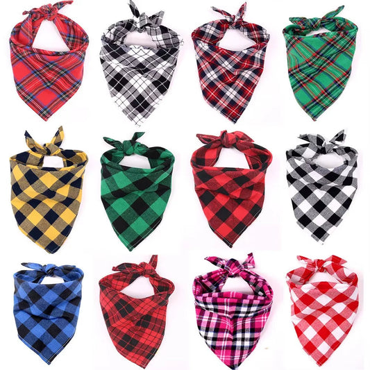 Classic Dog Bandana – Plaid Style for Medium & Large Dogs - Operation Cozy Paws