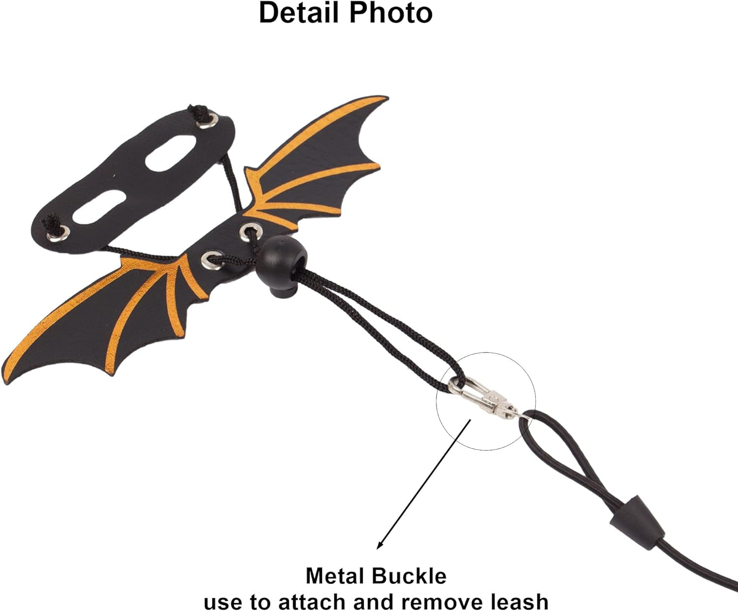 Bearded Dragon Leash Harness – Leather Wings Reptile Harness with Removable Leash - Operation Cozy Paws