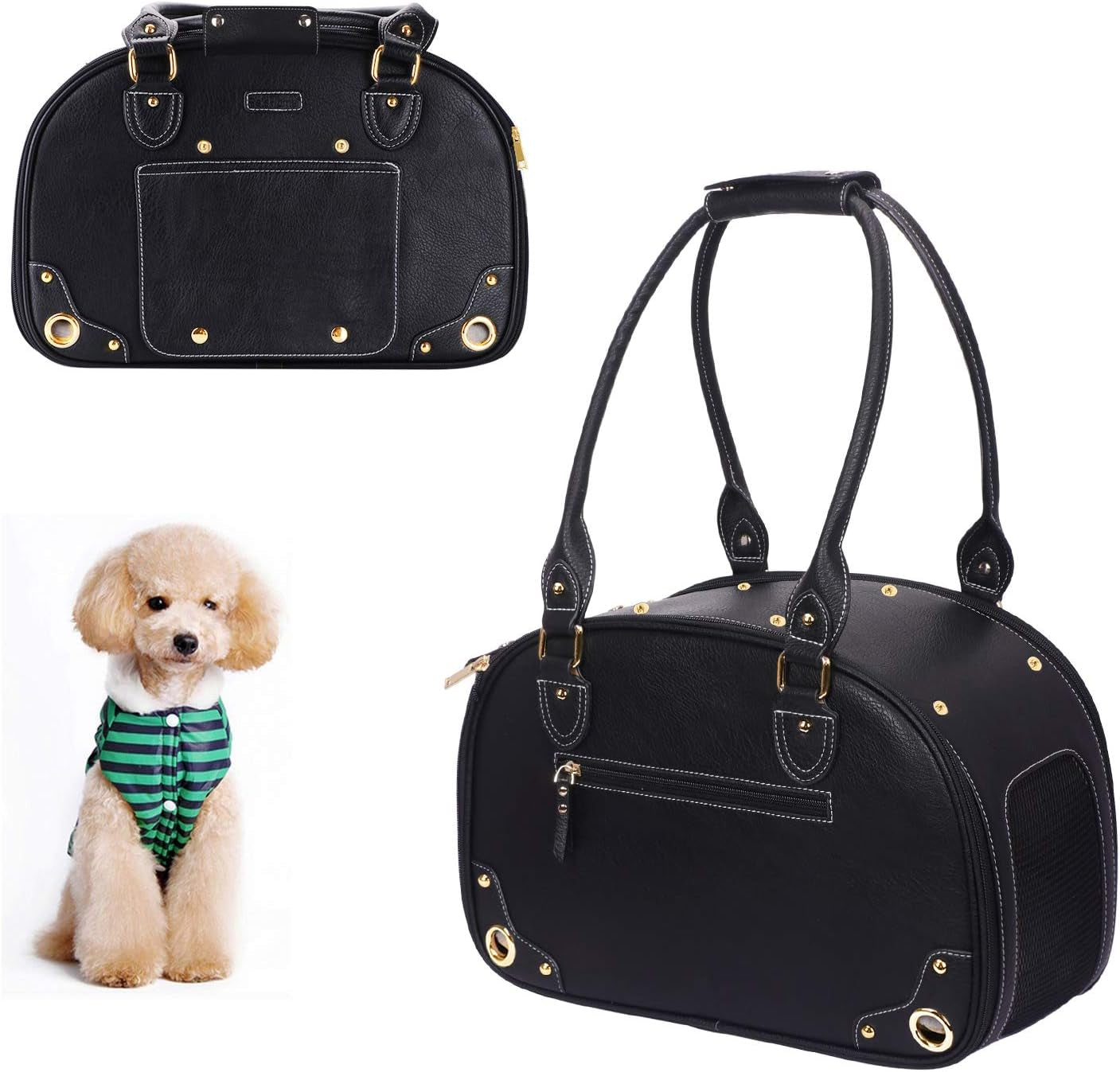 Foldable Pet Carrier Bag – Waterproof Premium PU Leather Travel Dog & Cat Carrier - Operation Cozy Paws