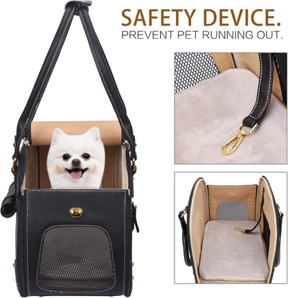Foldable Pet Carrier Bag – Waterproof Premium PU Leather Travel Dog & Cat Carrier - Operation Cozy Paws