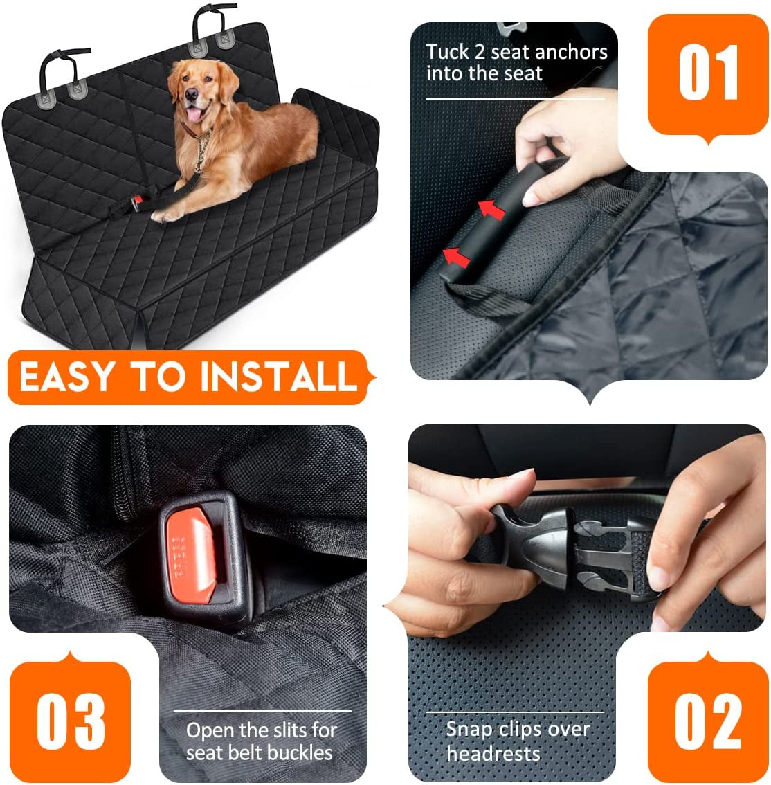 Dog Car Seat Cover Waterproof – Non‑Slip Back Seat Protector for Cars & SUVs - Operation Cozy Paws