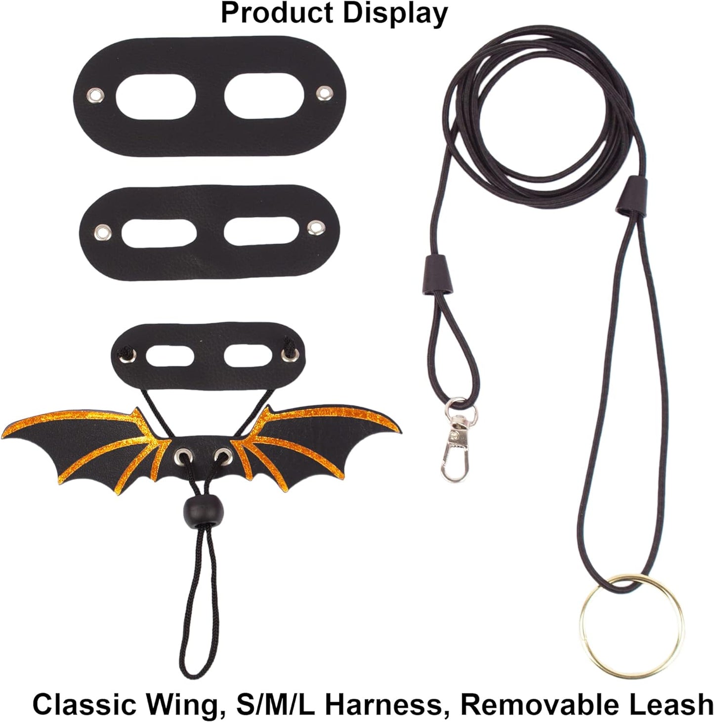 Bearded Dragon Leash Harness – Leather Wings Reptile Harness with Removable Leash - Operation Cozy Paws