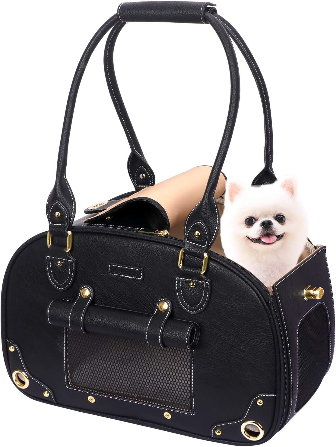 Foldable Pet Carrier Bag – Waterproof Premium PU Leather Travel Dog & Cat Carrier - Operation Cozy Paws