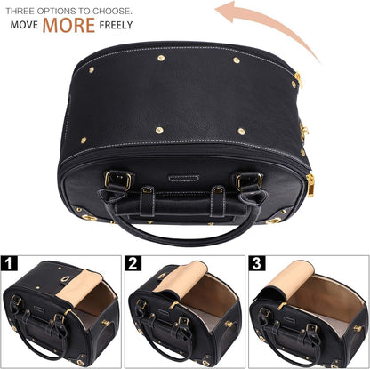 Foldable Pet Carrier Bag – Waterproof Premium PU Leather Travel Dog & Cat Carrier - Operation Cozy Paws